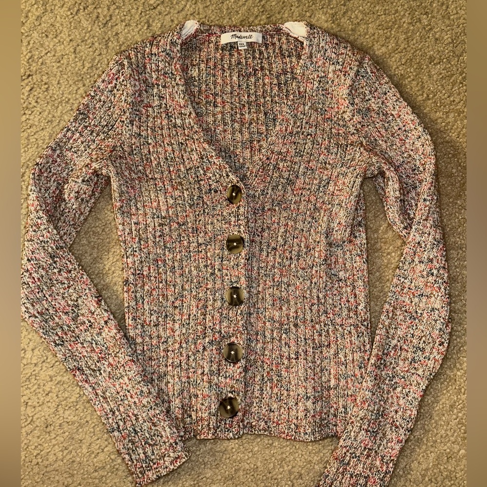 Madewell Multicolor Ribbed Cardigan - Picture 3 of 6